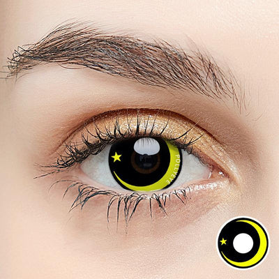 Pollyeye Moon Star Yellow Colored Contact Lenses - POLLYEYE.COM