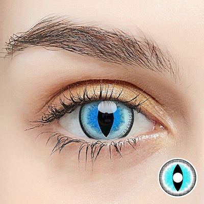 Pollyeye Sexy Cat Blue Colored Contact Lenses - POLLYEYE.COM